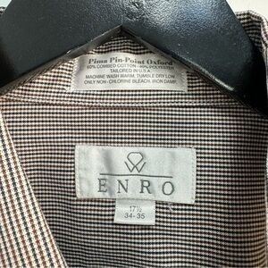 Enro Striped Collared Long Sleeve Button Down Shirt Men's Size 17 1/2